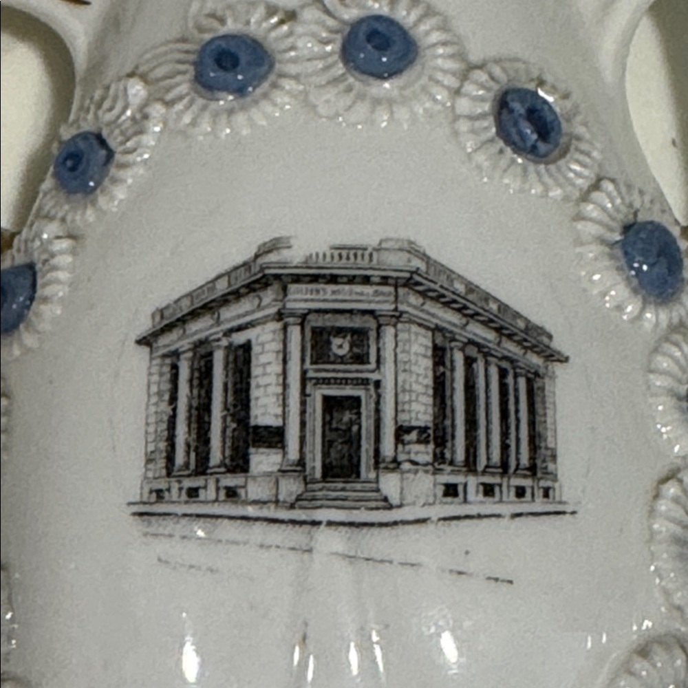 Vintage Decorative Porcelain Bud Vase - Citizens National Bank 24k Gold Accents - Picture 2 of 5